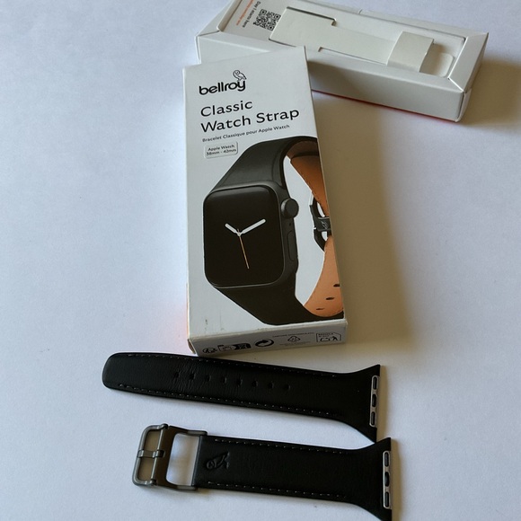 BELLROY CLASSIC APPLE WATCH LEATHER STRAP BLACK SMALL APPLE WATCH 38-42 NWT main image 11